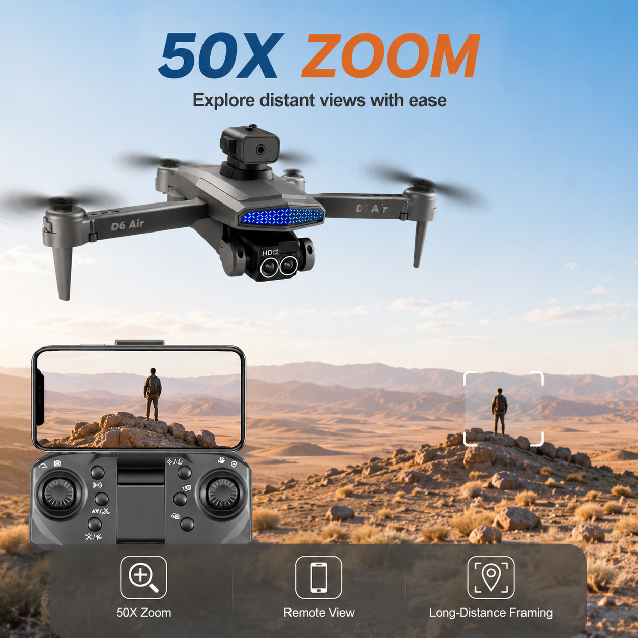 ZNLYRION D6 Air Foldable RC Dr - Rc Helicopter Electric recension och pris
