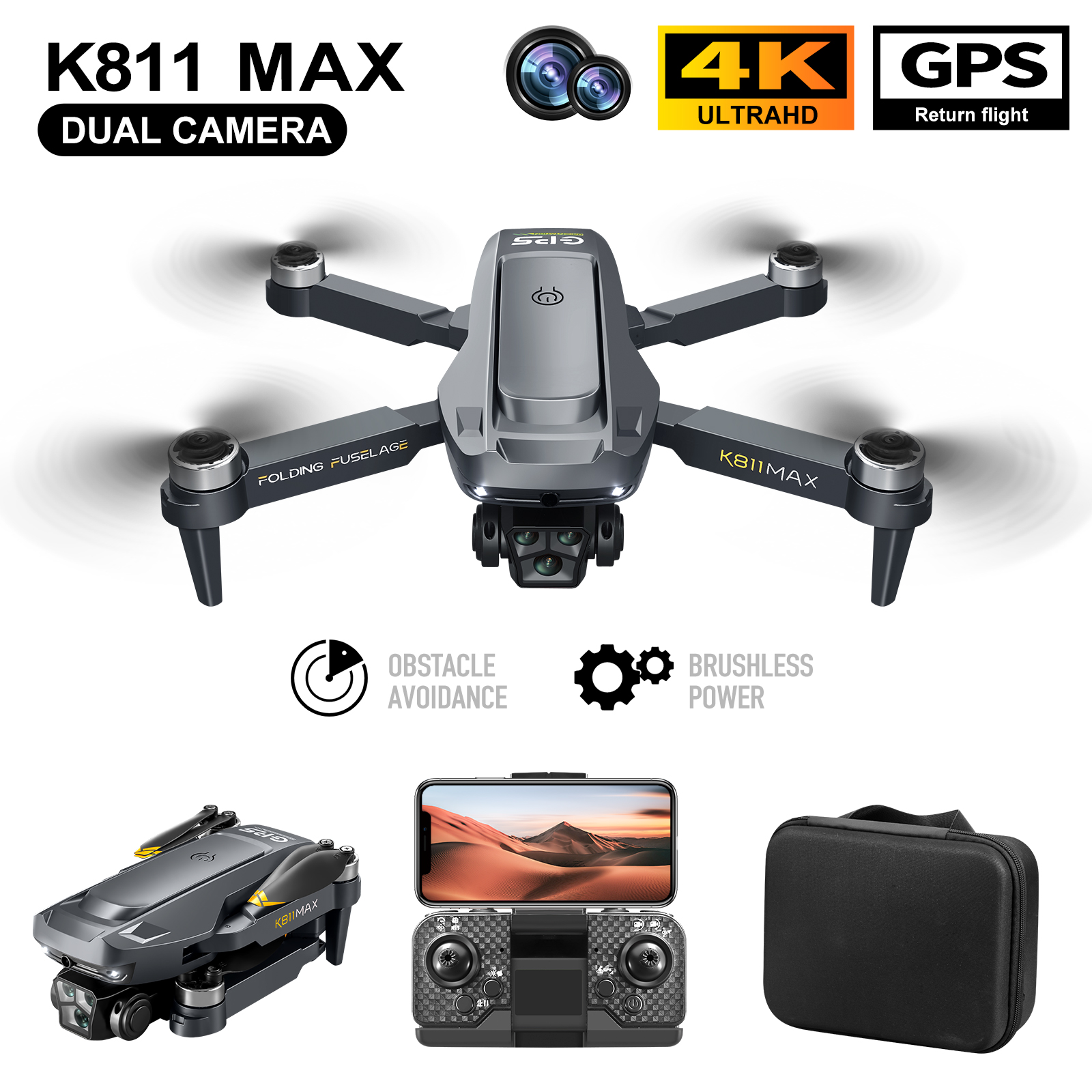 K811MAX Quadcopter Drone: Brus - Rc Helicopter Case recension och pris