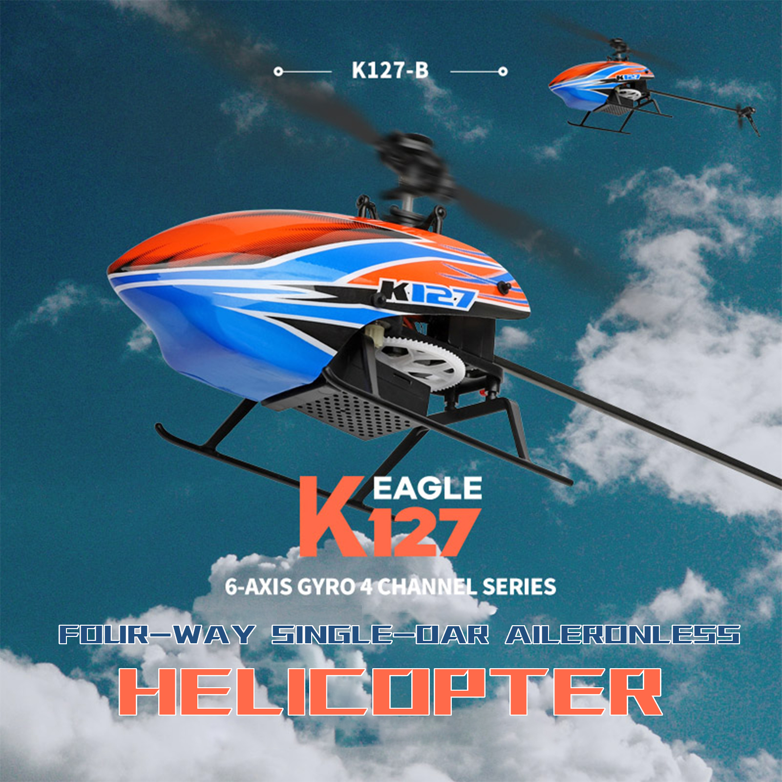 WLtoys XK K127 4CH 6-axis Gyro - Rc Helicopter Large recension och pris