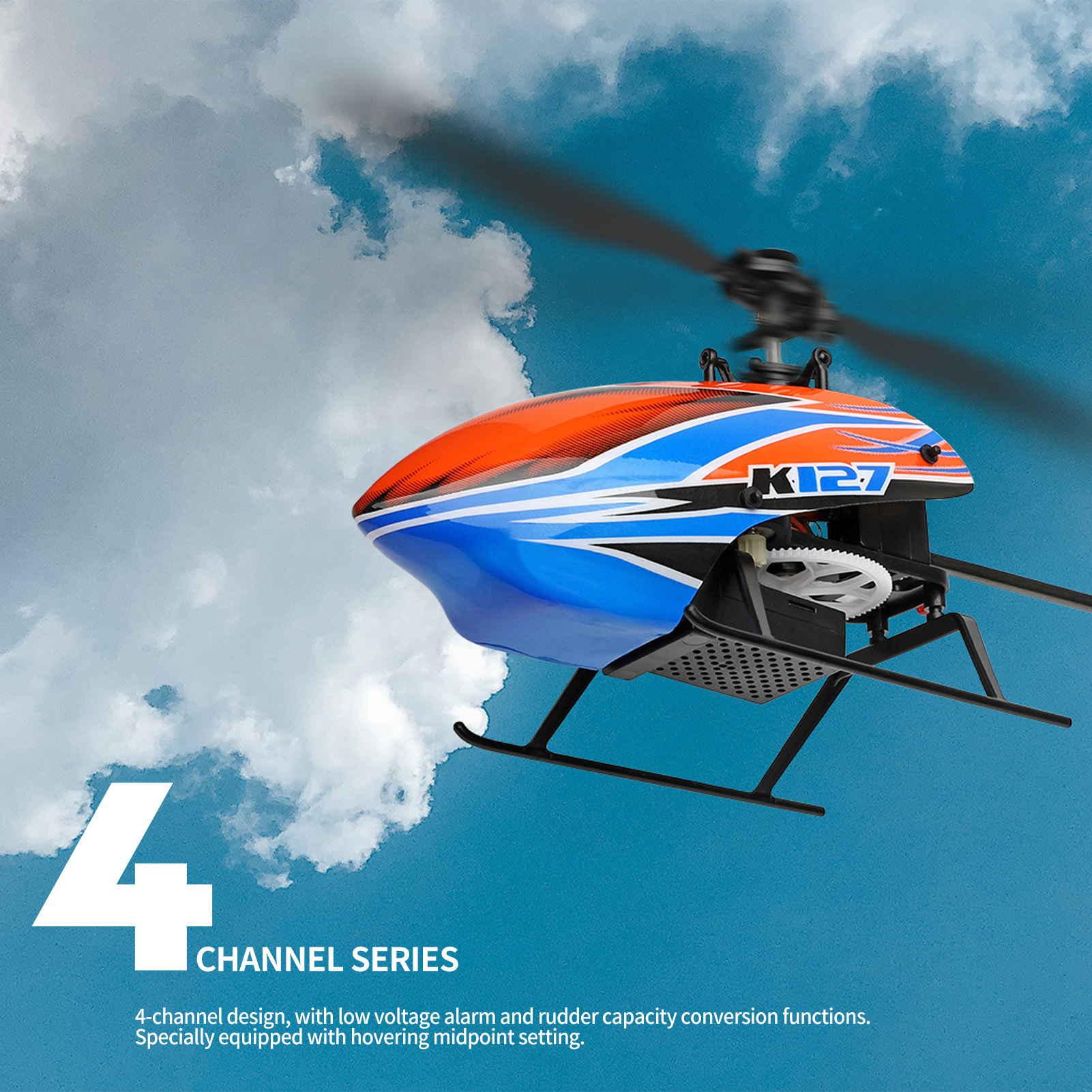 WLtoys XK K127 4CH 6-axis Gyro - Rc Helicopter Large recension och pris